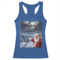 Funny Santa With Bigfoot Selfie Christmas Racerback Tank Top - Wonder Print Shop