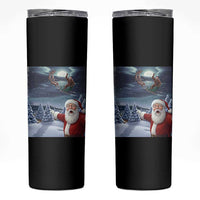 Funny Santa With Bigfoot Selfie Christmas Skinny Tumbler - Wonder Print Shop