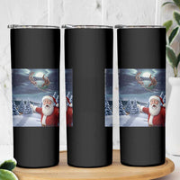 Funny Santa With Bigfoot Selfie Christmas Skinny Tumbler - Wonder Print Shop