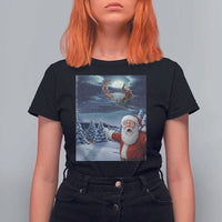 Funny Santa With Bigfoot Selfie Christmas T Shirt For Women - Wonder Print Shop