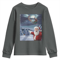 Funny Santa With Bigfoot Selfie Christmas Youth Sweatshirt - Wonder Print Shop