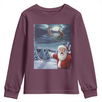Funny Santa With Bigfoot Selfie Christmas Youth Sweatshirt - Wonder Print Shop