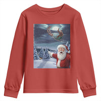 Funny Santa With Bigfoot Selfie Christmas Youth Sweatshirt - Wonder Print Shop