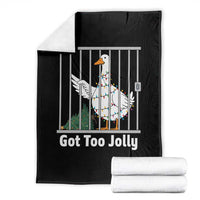 Funny Goose Christmas Throw Blanket Got Too Jolly - Wonder Print Shop
