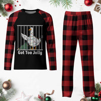 Funny Goose Christmas Plaid Pajama Set Got Too Jolly - Wonder Print Shop