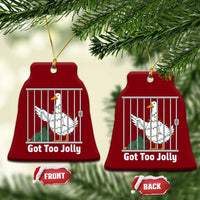 Funny Goose Christmas Ceramic Ornament Got Too Jolly - Wonder Print Shop