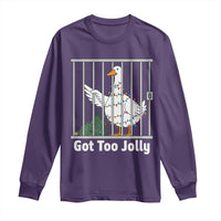 Funny Goose Christmas Long Sleeve Shirt Got Too Jolly - Wonder Print Shop