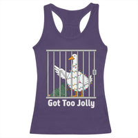 Funny Goose Christmas Racerback Tank Top Got Too Jolly - Wonder Print Shop