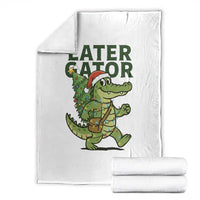 Funny Alligator Christmas Throw Blanket Lator Gator - Wonder Print Shop