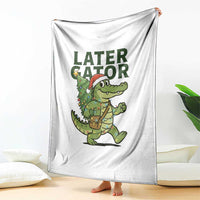 Funny Alligator Christmas Throw Blanket Lator Gator - Wonder Print Shop