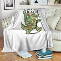 Funny Alligator Christmas Throw Blanket Lator Gator - Wonder Print Shop