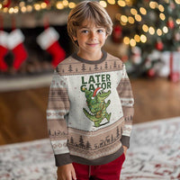 Funny Alligator Xmas Ugly Christmas Sweater Lator Gator - Wonder Print Shop