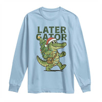Funny Alligator Christmas Long Sleeve Shirt Lator Gator - Wonder Print Shop