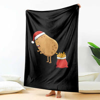 Funny French Fries Christmas Throw Blanket Potato Food Eaters - Wonder Print Shop