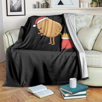 Funny French Fries Christmas Throw Blanket Potato Food Eaters - Wonder Print Shop