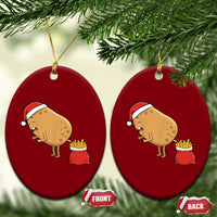 Funny French Fries Christmas Ceramic Ornament Potato Food Eaters - Wonder Print Shop
