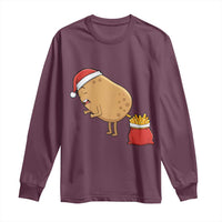 Funny French Fries Christmas Long Sleeve Shirt Potato Food Eaters - Wonder Print Shop