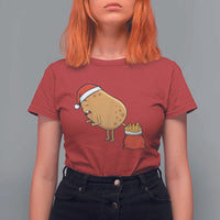 Funny French Fries Christmas T Shirt For Women Potato Food Eaters - Wonder Print Shop