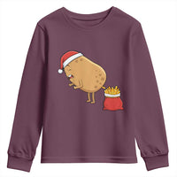 Funny French Fries Christmas Youth Sweatshirt Potato Food Eaters - Wonder Print Shop
