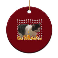 Screaming Cat Meme Ceramic Ornament Funny Internet Gen Z Cat Lover