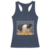 Screaming Cat Meme Racerback Tank Top Funny Internet Gen Z Cat Lover