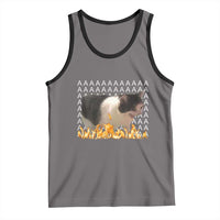 Screaming Cat Meme Tank Top Funny Internet Gen Z Cat Lover