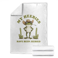 Funny Cowboy Frog Meme Throw Blanket My Heebies Have Been Jeebied