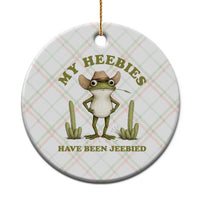 Funny Cowboy Frog Meme Ceramic Ornament My Heebies Have Been Jeebied