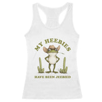 Funny Cowboy Frog Meme Racerback Tank Top My Heebies Have Been Jeebied