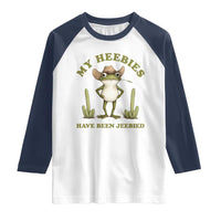 Funny Cowboy Frog Meme Raglan Shirt My Heebies Have Been Jeebied