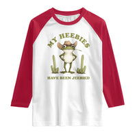 Funny Cowboy Frog Meme Raglan Shirt My Heebies Have Been Jeebied
