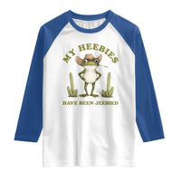 Funny Cowboy Frog Meme Raglan Shirt My Heebies Have Been Jeebied