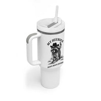 Funny Cowboy Raccoon Meme Tumbler With Handle My Heebies Have Been Jeebied