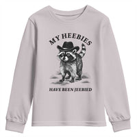 Funny Cowboy Raccoon Meme Youth Sweatshirt My Heebies Have Been Jeebied