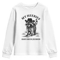 Funny Cowboy Raccoon Meme Youth Sweatshirt My Heebies Have Been Jeebied