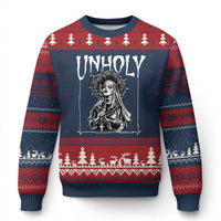 Unholy Nun Ugly Christmas Sweater Funny Horror Unholy Nun Satan Baphomet Gothic
