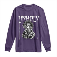 Unholy Nun Long Sleeve Shirt Funny Horror Unholy Nun Satan Baphomet Gothic
