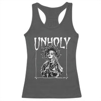 Unholy Nun Racerback Tank Top Funny Horror Unholy Nun Satan Baphomet Gothic