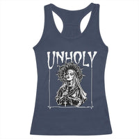 Unholy Nun Racerback Tank Top Funny Horror Unholy Nun Satan Baphomet Gothic