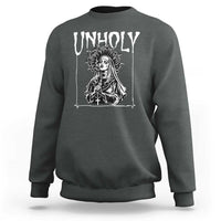 Unholy Nun Sweatshirt Funny Horror Unholy Nun Satan Baphomet Gothic