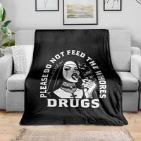 Funny Unholy Nun Throw Blanket Please Do Not Feed The Whores Drugs