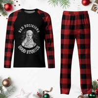 Funny Unholy Nun Plaid Pajama Set Bad Decisions Good Stories