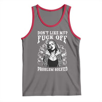 Funny Unholy Nun Tank Top Don't Like Me Fuck Off Problem Solved