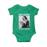 Funny Smoking Nun Baby Onesie Keep Praying No One Is Listening