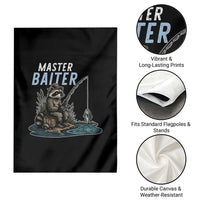 Funny Raccoon Fishing Garden Flag Master Baiter Fisherman