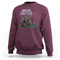 Funny Raccoon Fishing Sweatshirt Master Baiter Fisherman