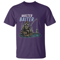 Funny Raccoon Fishing T Shirt Master Baiter Fisherman