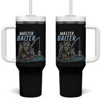 Funny Raccoon Fishing Tumbler With Handle Master Baiter Fisherman