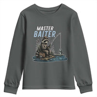 Funny Raccoon Fishing Youth Sweatshirt Master Baiter Fisherman