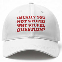Usually You Not Stupid Why Stupid Question Baseball Cap Funny Space Quote Sci Fi Book